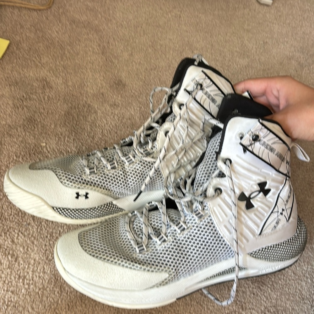 Black and White Under Armor Women’s Volleyball Shoes (new generation)